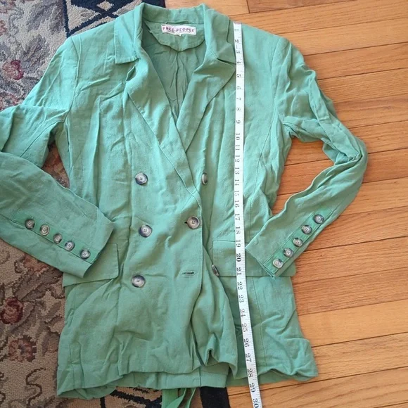 NWOT Free People Olivia blazer in green size small - Picture 4 of 8